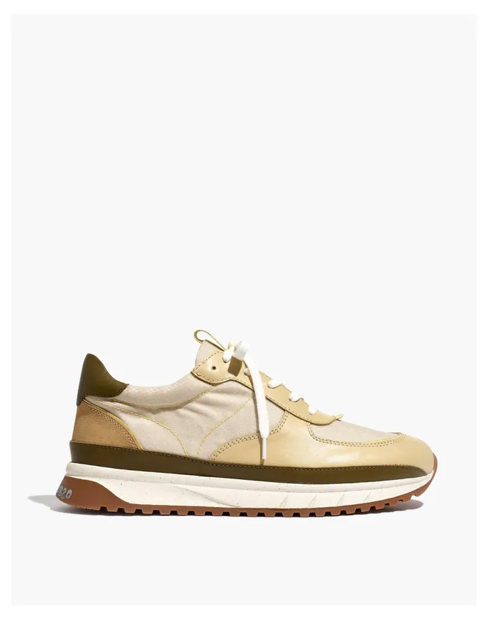 Men Kickoff Trainer Sneakers In Leather And Ripstop Nylon Nutria Multi Madewell Sneakers