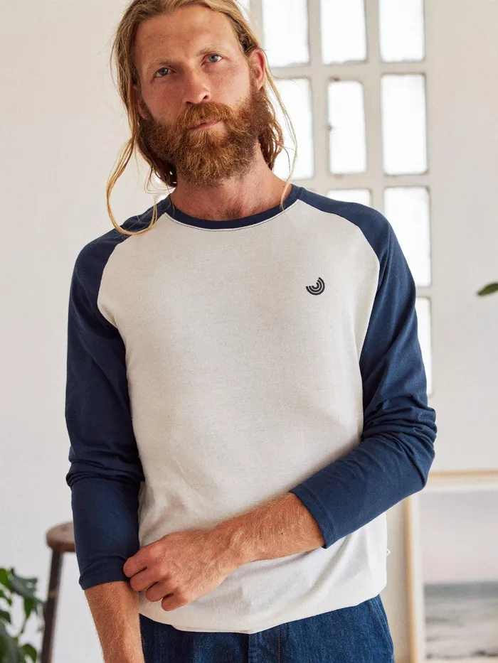 Men Likuri 8211 Natural WhiteNavy TWOTHIRDS TShirts