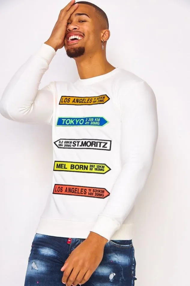 Men Los Angeles Tokyo 8230 White Sweatshirt White Brentiny Paris Sweatshirts and Pullovers Men Los Angeles Tokyo 8230 White Sweatshirt White Brentiny Paris Sweatshirts and Pullovers