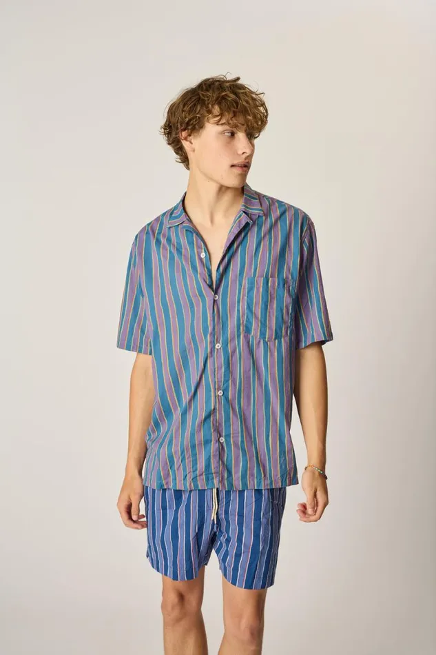 Men Natalie Martin Kev Short Men039s Batik Stripe Navy