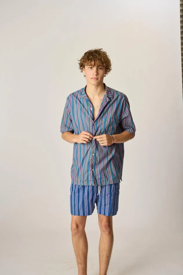 Men Natalie Martin Kev Short Men039s Batik Stripe Navy