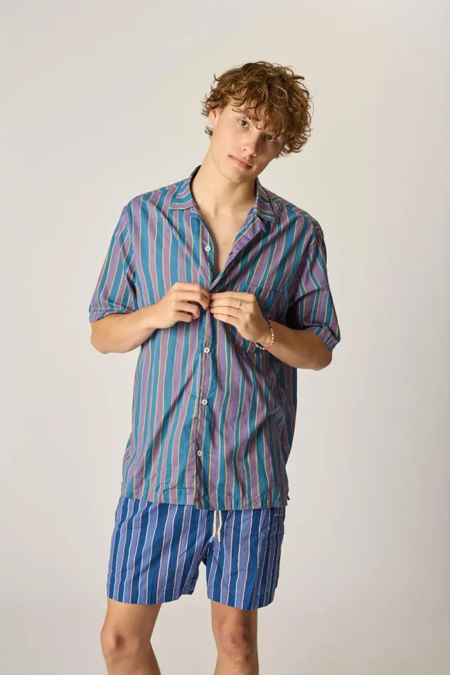 Men Natalie Martin Kev Short Men039s Batik Stripe Navy