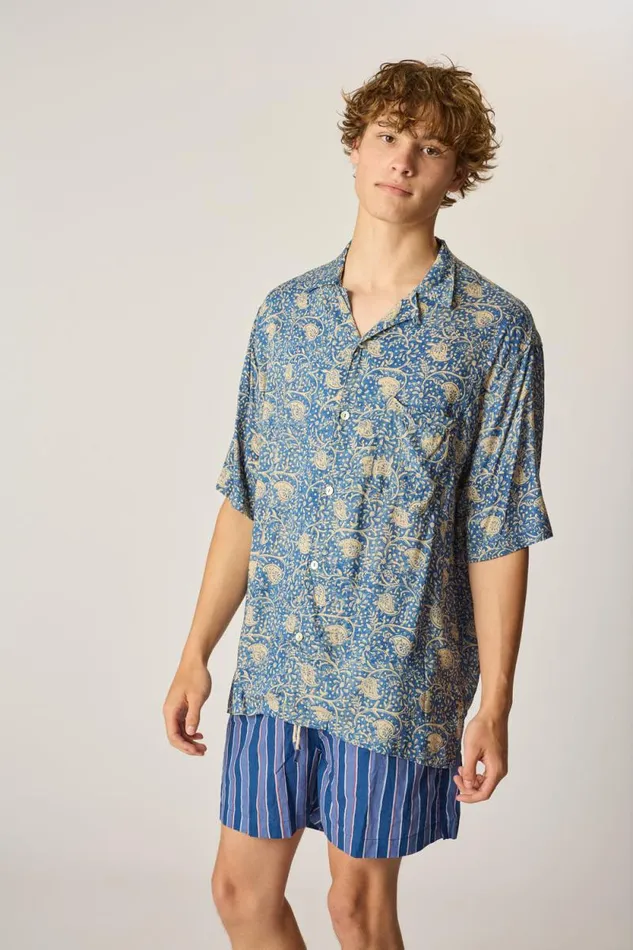 Men Natalie Martin Kev Short Men039s Batik Stripe Navy