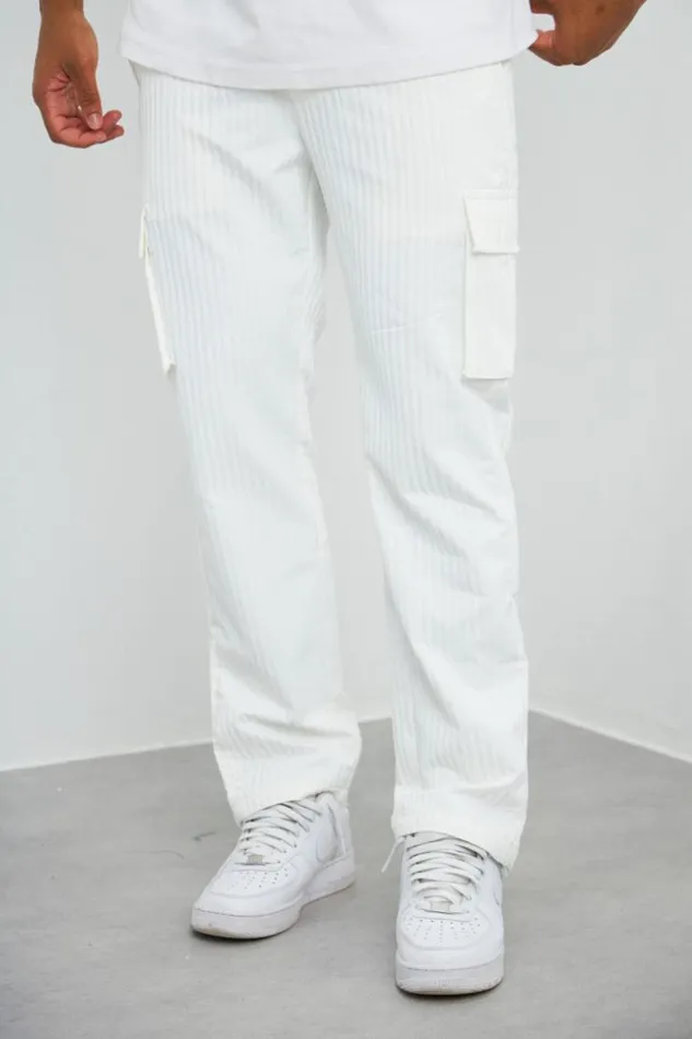 Men Pantalon Blanc Poches Pliss White Brentiny Paris Pants