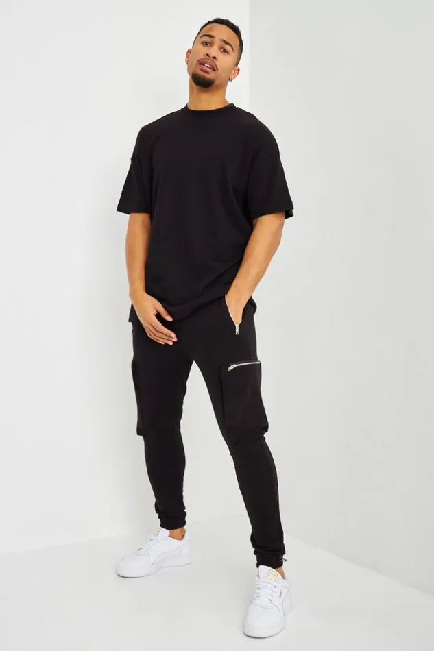 Men Pantalon De Jogging Noir Poches Cargo Black Brentiny Paris Jogging Bottoms Men Pantalon De Jogging Noir Poches Cargo Black Brentiny Paris Jogging Bottoms