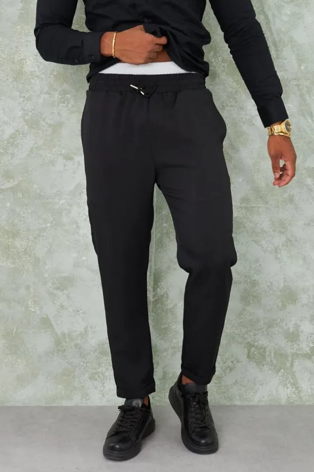 Men Pantalon Noir Uni Black Brentiny Paris Pants