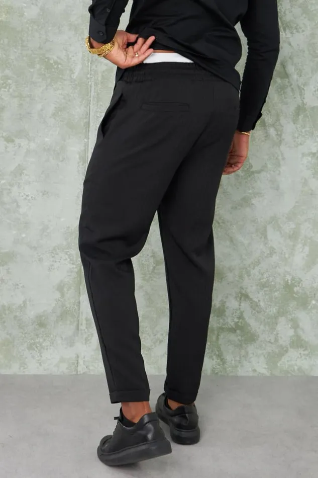 Men Pantalon Noir Uni Black Brentiny Paris Pants