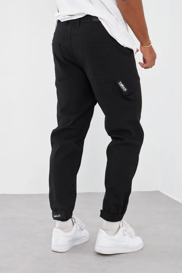 Men Pantalon Textur Noir Black Brentiny Paris Pants