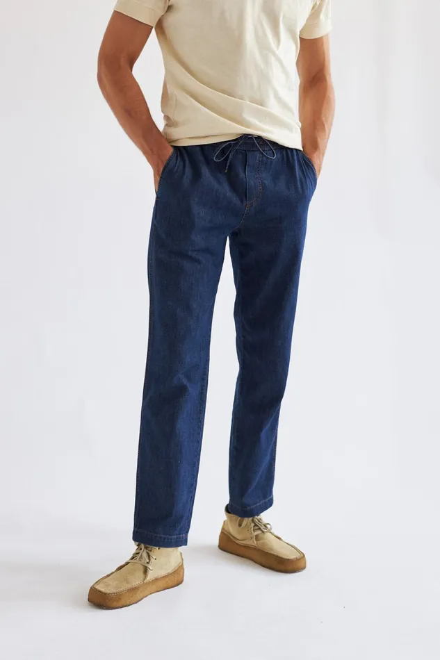 Men Pants Men 8211 Flowerpot 8211 Dark Blue Denim TWOTHIRDS Pants