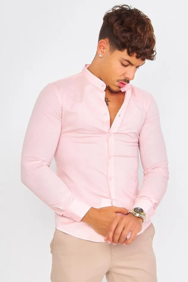 Men Pink Collar Shirt Pink Brentiny Paris Shirts Men Pink Collar Shirt Pink Brentiny Paris Shirts