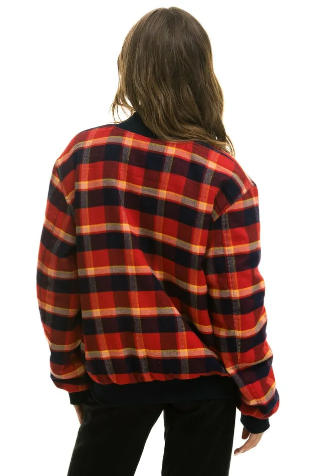 Men PLAID UNISEX VARSITY JACKET 8211 RUGBY PLAID Aviator Nation Outerwear Men PLAID UNISEX VARSITY JACKET 8211 RUGBY PLAID Aviator Nation Outerwear