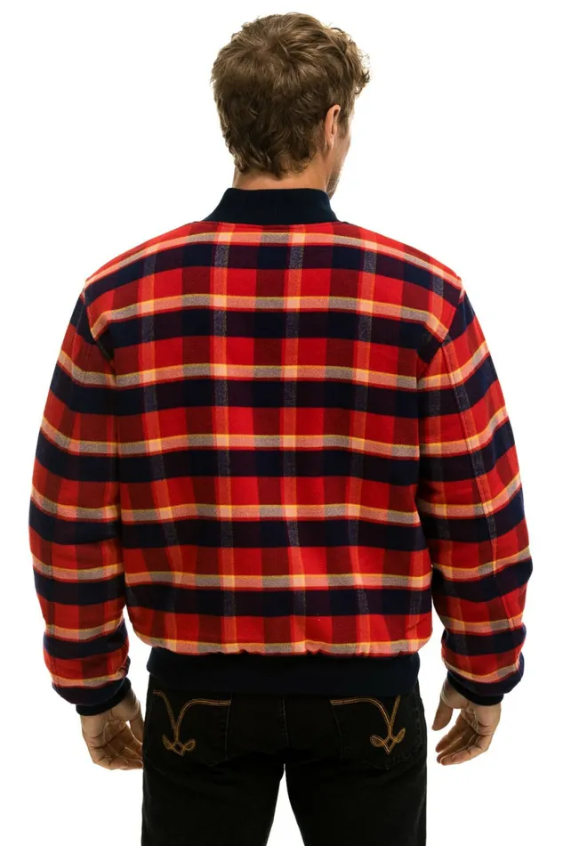 Men PLAID UNISEX VARSITY JACKET 8211 RUGBY PLAID Aviator Nation Outerwear Men PLAID UNISEX VARSITY JACKET 8211 RUGBY PLAID Aviator Nation Outerwear