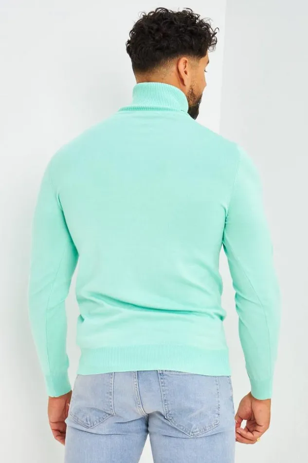 Men Pull Col Roul Vert D039eau Uni Vertclair Brentiny Paris Sweatshirts and Pullovers