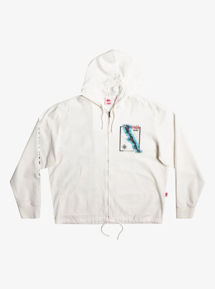 Men Quiksilver Jackets Quiksilver X Stranger Things The Baja Lightweight Jacket White