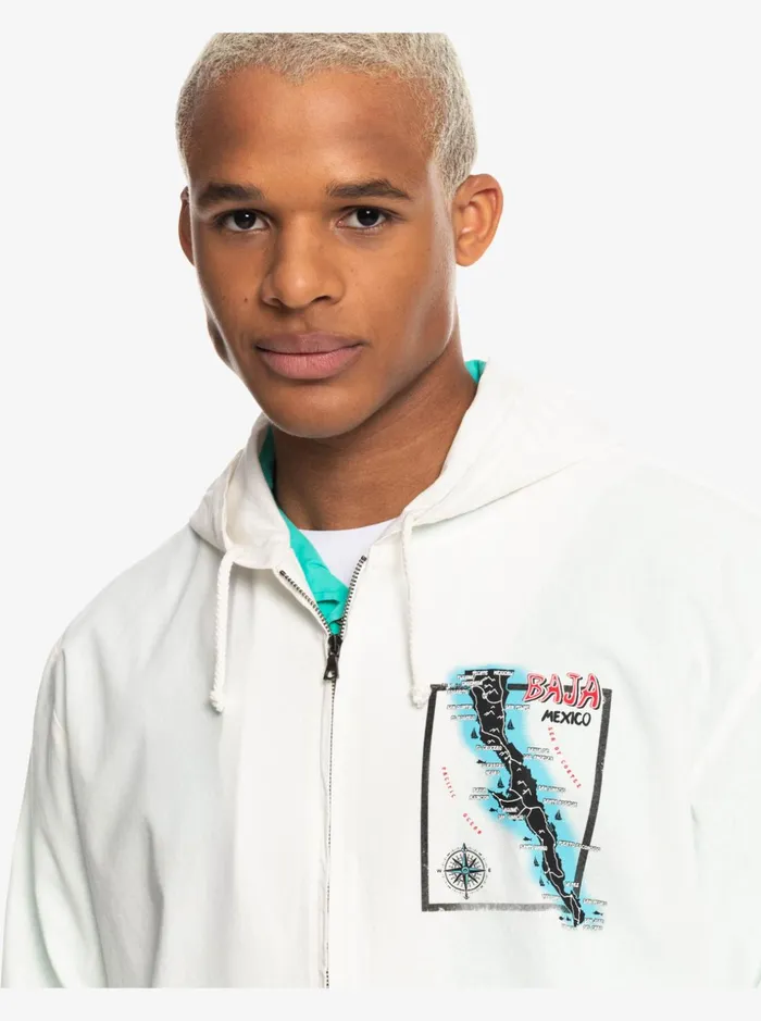 Men Quiksilver Jackets Quiksilver X Stranger Things The Baja Lightweight Jacket White Men Quiksilver Jackets Quiksilver X Stranger Things The Baja Lightweight Jacket White