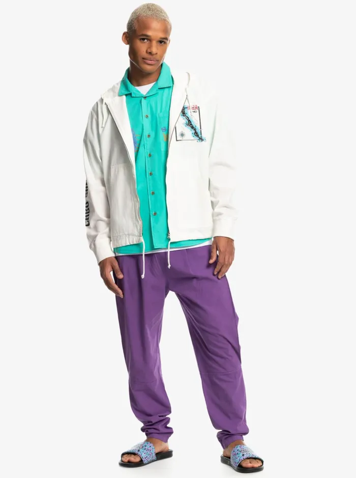 Men Quiksilver Jackets Quiksilver X Stranger Things The Baja Lightweight Jacket White Men Quiksilver Jackets Quiksilver X Stranger Things The Baja Lightweight Jacket White