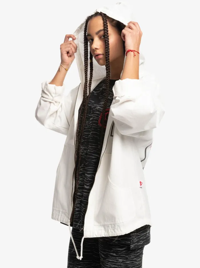 Men Quiksilver Jackets Quiksilver X Stranger Things The Baja Lightweight Jacket White Men Quiksilver Jackets Quiksilver X Stranger Things The Baja Lightweight Jacket White