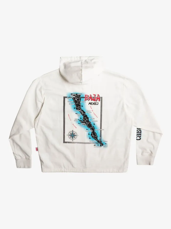 Men Quiksilver Jackets Quiksilver X Stranger Things The Baja Lightweight Jacket White Men Quiksilver Jackets Quiksilver X Stranger Things The Baja Lightweight Jacket White