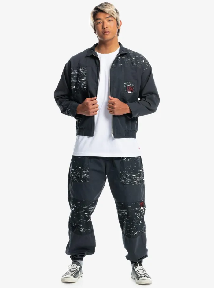 Men Quiksilver Jackets Quiksilver X Stranger Things Upside Down Jacket Black Men Quiksilver Jackets Quiksilver X Stranger Things Upside Down Jacket Black