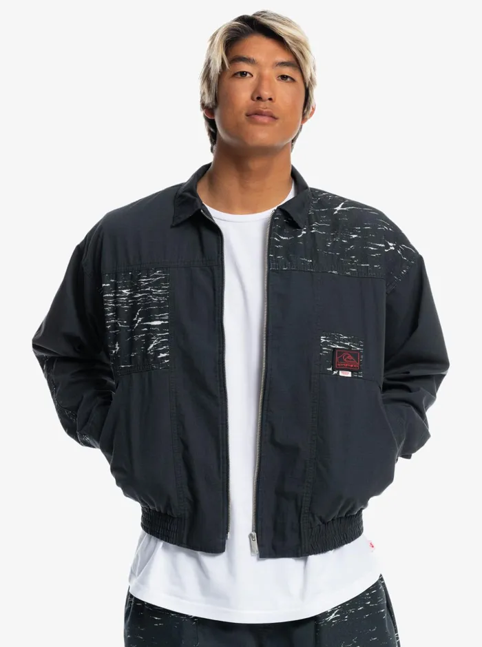 Men Quiksilver Jackets Quiksilver X Stranger Things Upside Down Jacket Black Men Quiksilver Jackets Quiksilver X Stranger Things Upside Down Jacket Black