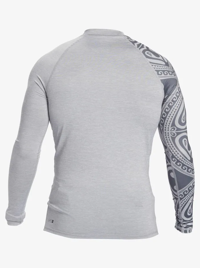 Men Quiksilver Rashguards Hawaii Big Island UPF 50 Long Sleeve Surf Tee Sleet Heather Men Quiksilver Rashguards Hawaii Big Island UPF 50 Long Sleeve Surf Tee Sleet Heather