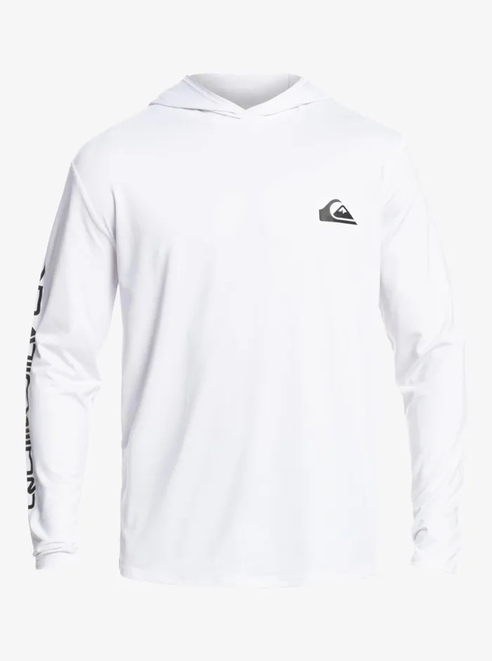 Men Quiksilver Rashguards Omni Session UPF 50 Long Sleeve Surf Tee White