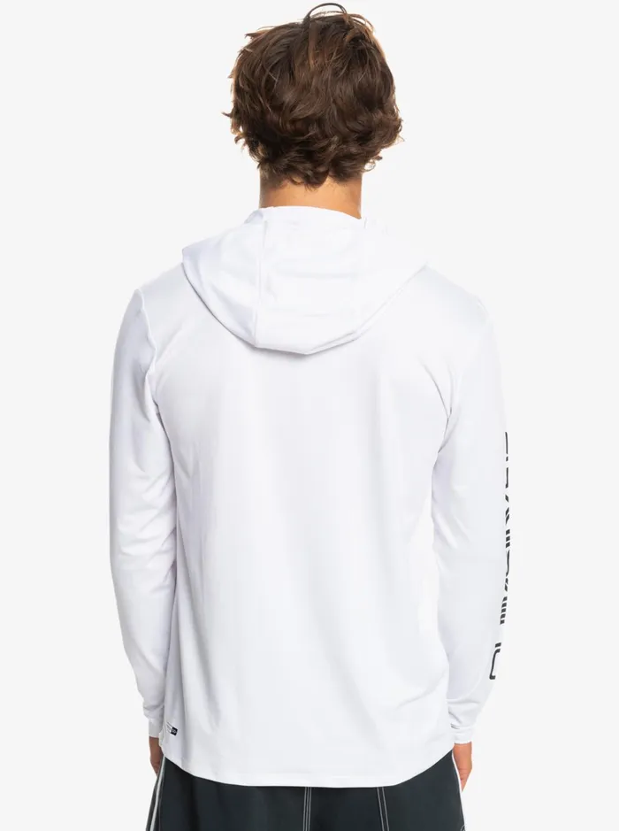 Men Quiksilver Rashguards Omni Session UPF 50 Long Sleeve Surf Tee White