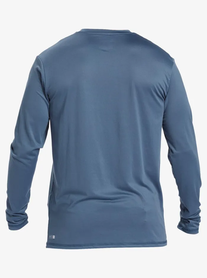 Men Quiksilver Rashguards Solid Streak Long Sleeve UPF 50 Surf Tee Bering Sea