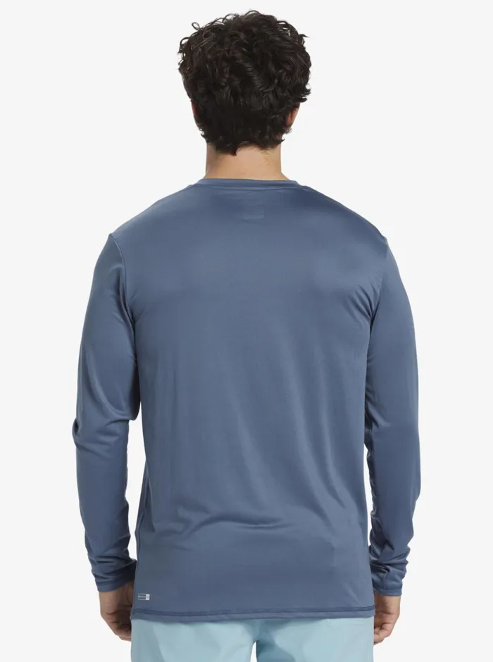 Men Quiksilver Rashguards Solid Streak Long Sleeve UPF 50 Surf Tee Bering Sea