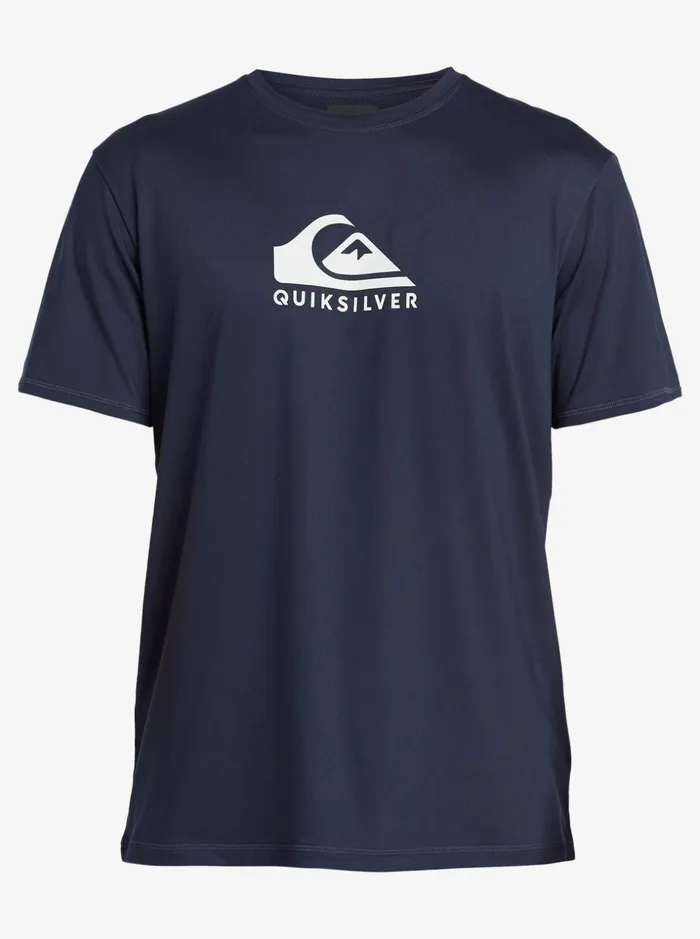 Men Quiksilver Rashguards Solid Streak Short Sleeve UPF 50 Surf TShirt Navy Blazer Men Quiksilver Rashguards Solid Streak Short Sleeve UPF 50 Surf TShirt Navy Blazer