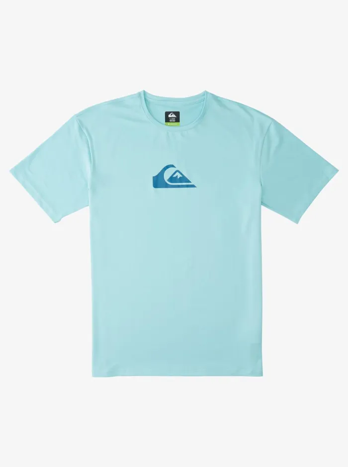 Men Quiksilver Rashguards Solid Streak Short Sleeve UPF 50 Surf Tee Angel Blue Men Quiksilver Rashguards Solid Streak Short Sleeve UPF 50 Surf Tee Angel Blue