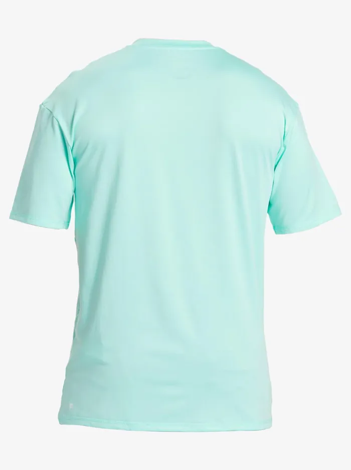 Men Quiksilver Rashguards Solid Streak Short Sleeve UPF 50 Surf Tee Beach Glass Men Quiksilver Rashguards Solid Streak Short Sleeve UPF 50 Surf Tee Beach Glass