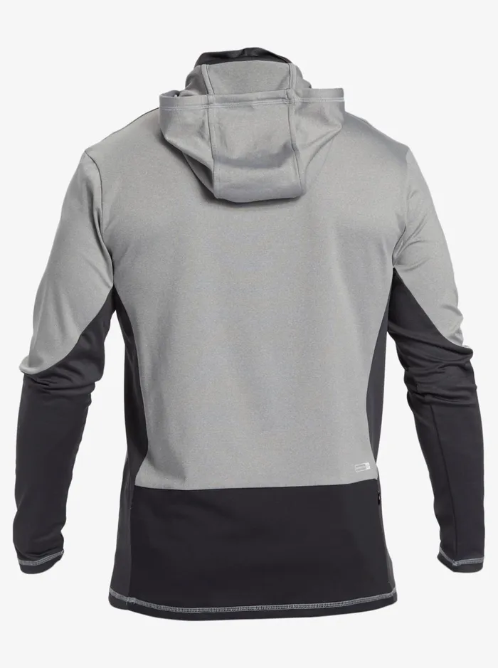 Men Quiksilver Rashguards Waterman Angler Hooded UPF 50 Long Sleeve Surf Tee Sharkskin Men Quiksilver Rashguards Waterman Angler Hooded UPF 50 Long Sleeve Surf Tee Sharkskin