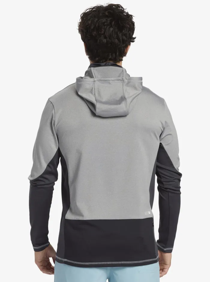 Men Quiksilver Rashguards Waterman Angler Hooded UPF 50 Long Sleeve Surf Tee Sharkskin Men Quiksilver Rashguards Waterman Angler Hooded UPF 50 Long Sleeve Surf Tee Sharkskin