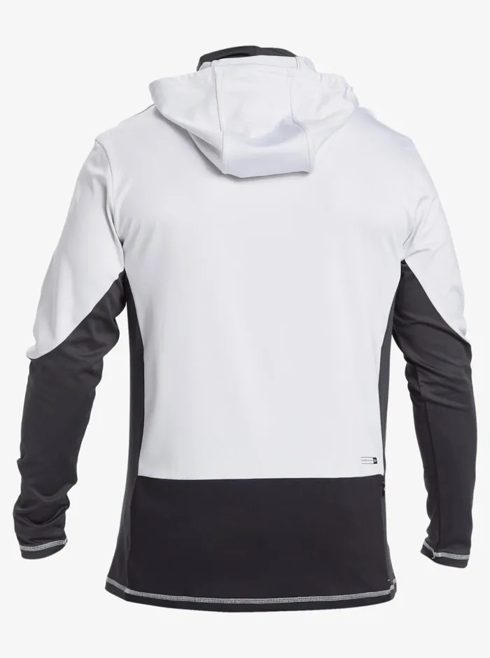 Men Quiksilver Rashguards Waterman Angler Hooded UPF 50 Long Sleeve Surf Tee White Men Quiksilver Rashguards Waterman Angler Hooded UPF 50 Long Sleeve Surf Tee White