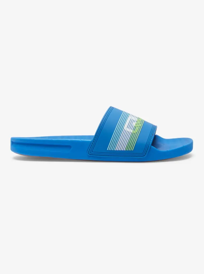 Men Quiksilver Sandals Rivi Wordmark Slide Slider Sandals Blue 4 Men Quiksilver Sandals Rivi Wordmark Slide Slider Sandals Blue 4