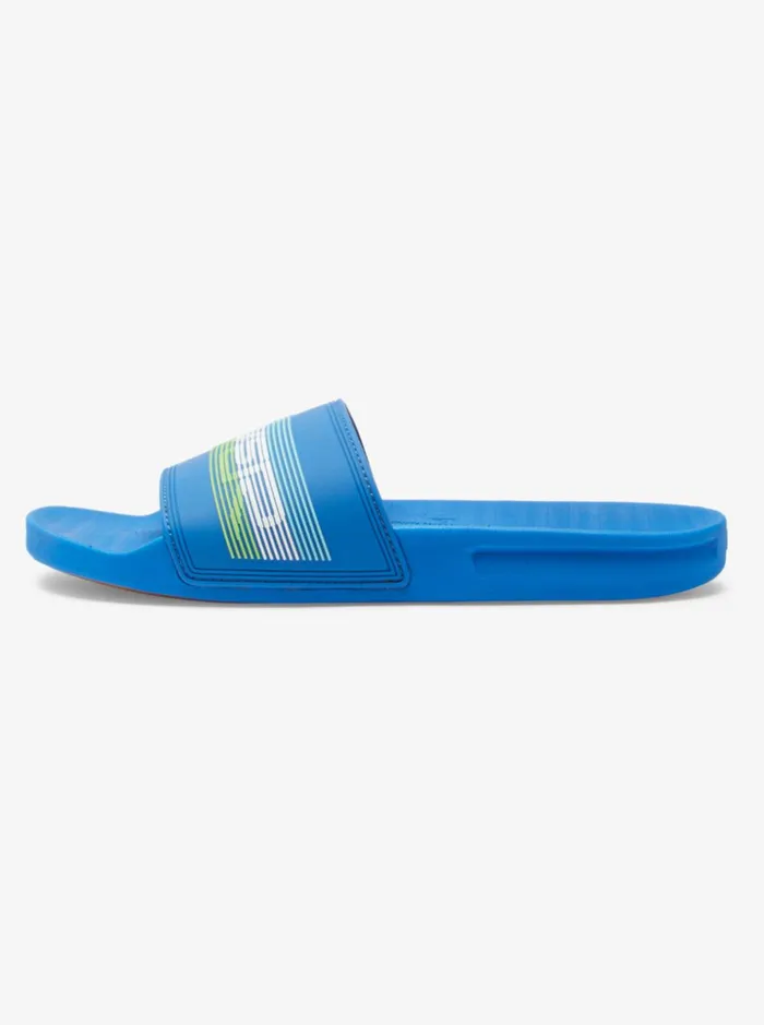 Men Quiksilver Sandals Rivi Wordmark Slide Slider Sandals Blue 4 Men Quiksilver Sandals Rivi Wordmark Slide Slider Sandals Blue 4