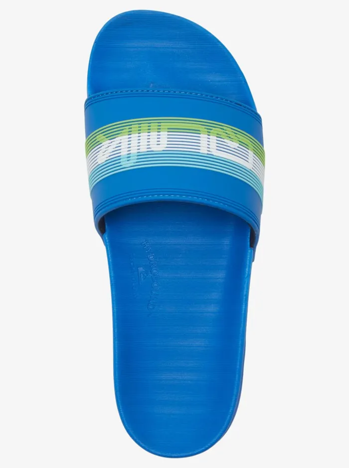 Men Quiksilver Sandals Rivi Wordmark Slide Slider Sandals Blue 4 Men Quiksilver Sandals Rivi Wordmark Slide Slider Sandals Blue 4