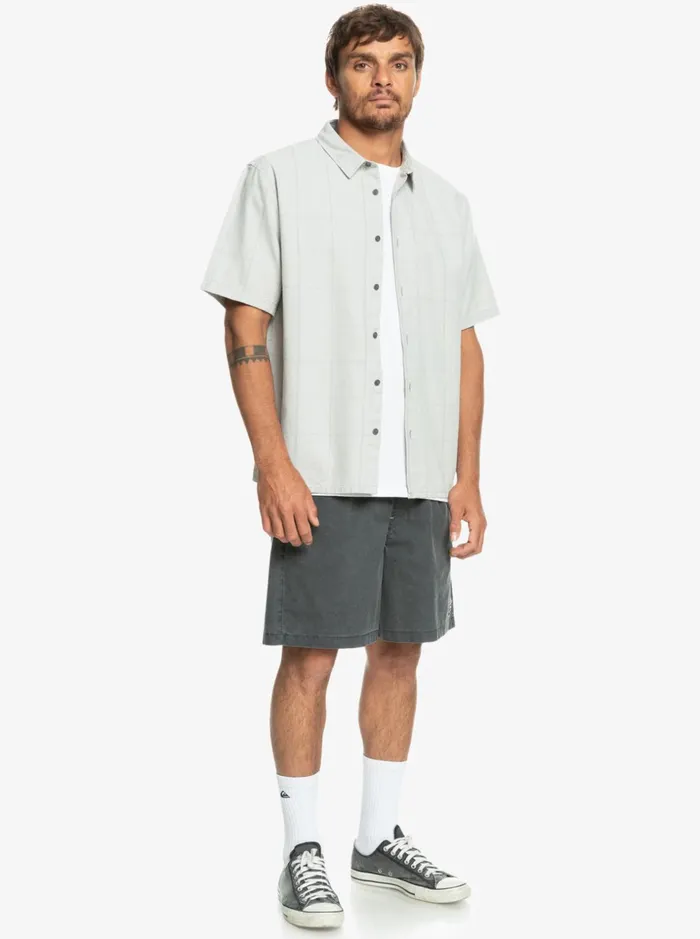 Men Quiksilver Shirts and Polos Authentic Influenced Short Sleeve Shirt Grey Violet Authentic Men Quiksilver Shirts and Polos Authentic Influenced Short Sleeve Shirt Grey Violet Authentic