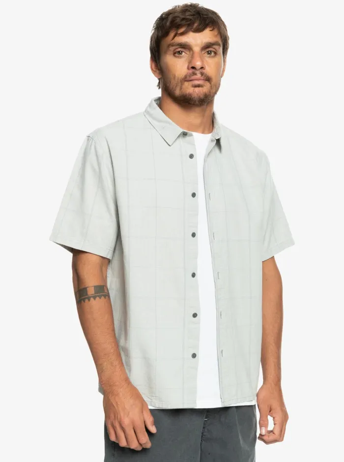 Men Quiksilver Shirts and Polos Authentic Influenced Short Sleeve Shirt Grey Violet Authentic Men Quiksilver Shirts and Polos Authentic Influenced Short Sleeve Shirt Grey Violet Authentic