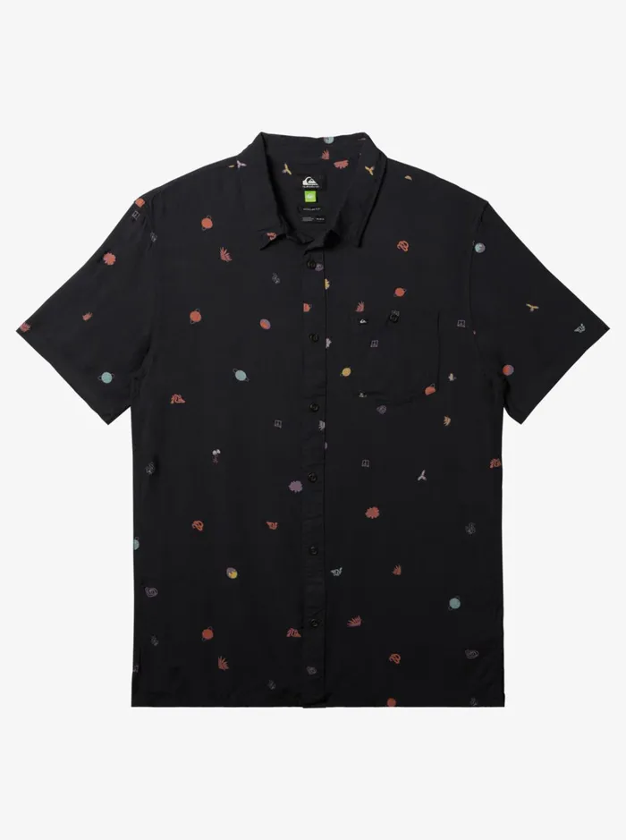 Men Quiksilver Shirts and Polos Minimark Short Sleeve Shirt Tarmac Minimark