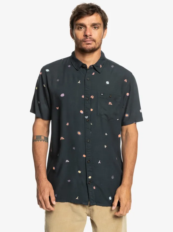 Men Quiksilver Shirts and Polos Minimark Short Sleeve Shirt Tarmac Minimark Men Quiksilver Shirts and Polos Minimark Short Sleeve Shirt Tarmac Minimark