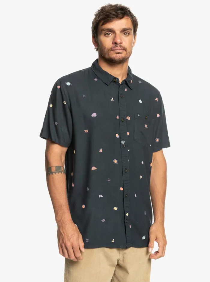 Men Quiksilver Shirts and Polos Minimark Short Sleeve Shirt Tarmac Minimark Men Quiksilver Shirts and Polos Minimark Short Sleeve Shirt Tarmac Minimark