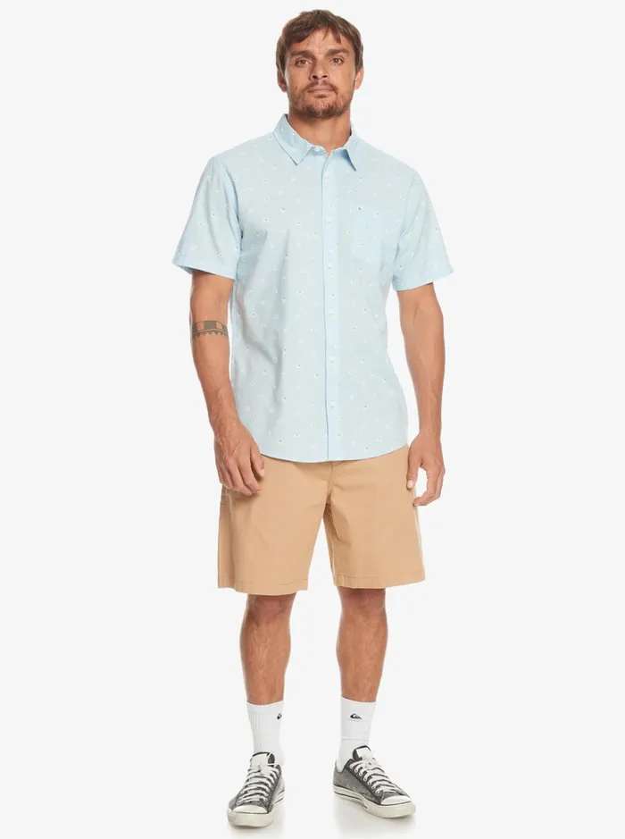 Men Quiksilver Shirts and Polos Minimo Short Sleeve Shirt Clear Sky Minimo Men Quiksilver Shirts and Polos Minimo Short Sleeve Shirt Clear Sky Minimo