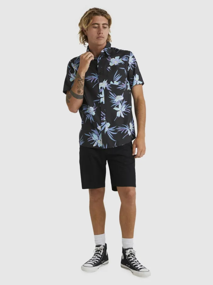 Men Quiksilver Shirts and Polos New Bloom Short Sleeve Shirt Tarmac New Bloom Men Quiksilver Shirts and Polos New Bloom Short Sleeve Shirt Tarmac New Bloom