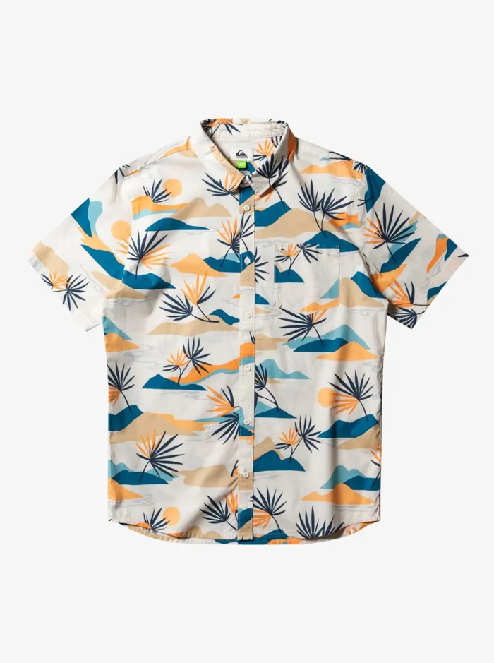 Men Quiksilver Shirts and Polos Slow Dazed Short Sleeve Shirt Birch Slow Daze Ss