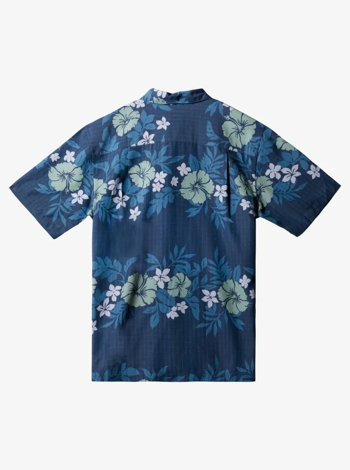 Men Quiksilver Shirts and Polos Waterman Banded Flowers Short Sleeve Shirt Ensign Blue Banded Flowers Men Quiksilver Shirts and Polos Waterman Banded Flowers Short Sleeve Shirt Ensign Blue Banded Flowers
