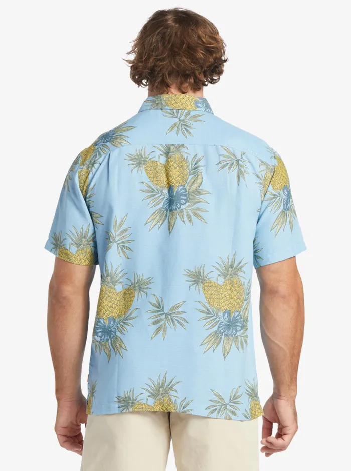 Men Quiksilver Shirts and Polos Waterman Field Work Short Sleeve Shirt Dusk Blue Field Work Men Quiksilver Shirts and Polos Waterman Field Work Short Sleeve Shirt Dusk Blue Field Work
