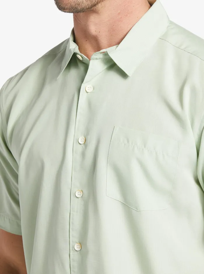 Men Quiksilver Shirts and Polos Waterman Kings Cliff Short Sleeve Shirt Subtle Green Kingscliff Men Quiksilver Shirts and Polos Waterman Kings Cliff Short Sleeve Shirt Subtle Green Kingscliff