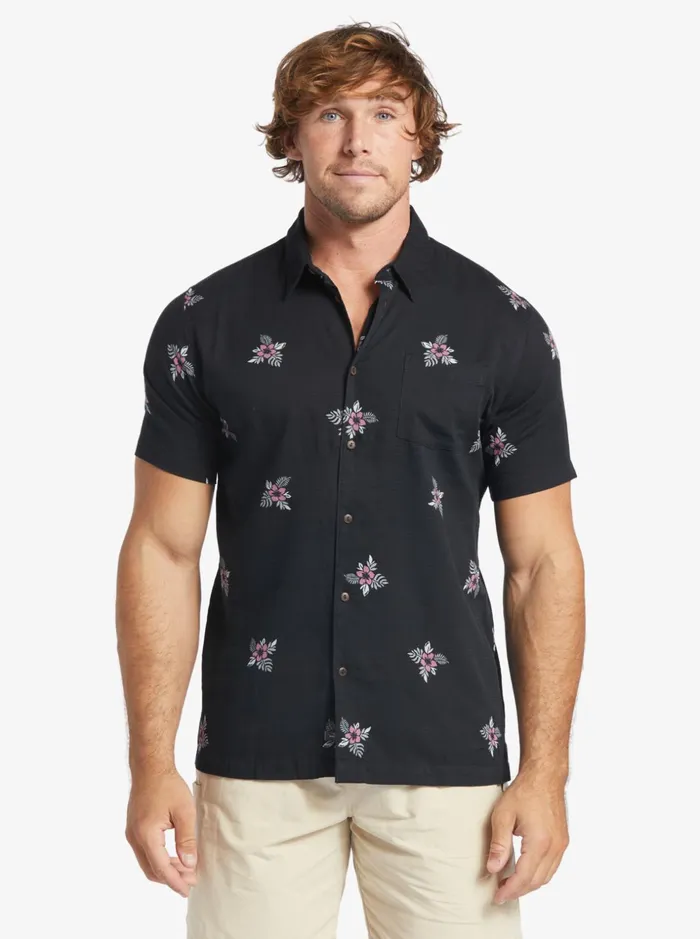 Men Quiksilver Shirts and Polos Waterman Small Pedals Short Sleeve Shirt Black Small Pedals Men Quiksilver Shirts and Polos Waterman Small Pedals Short Sleeve Shirt Black Small Pedals